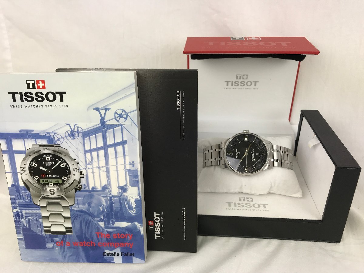 腕時計 [稼働品]　TISSOT　ティソ T099407 シュマンデトゥレル オートマティック ブラック文字盤 自動巻き スケルトンバック 説明書付き_画像2