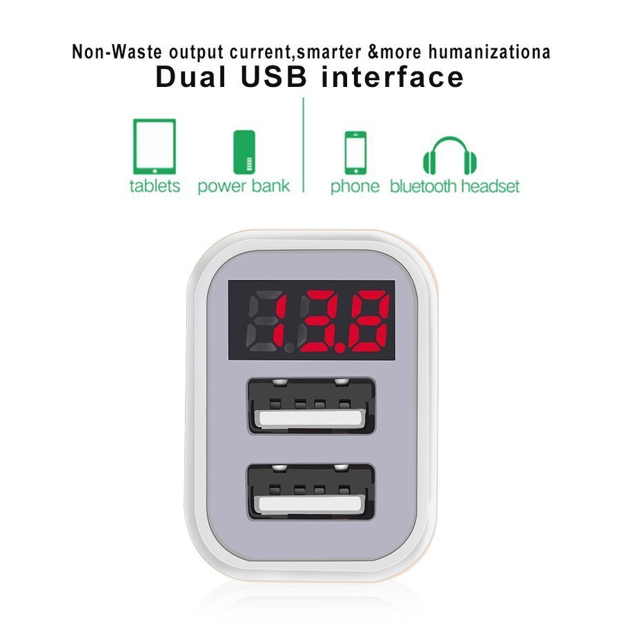 数字電圧計 シガーソケット 【シルバー】 USB車載充電器 デジタル電圧計 USB 2ポート_画像10