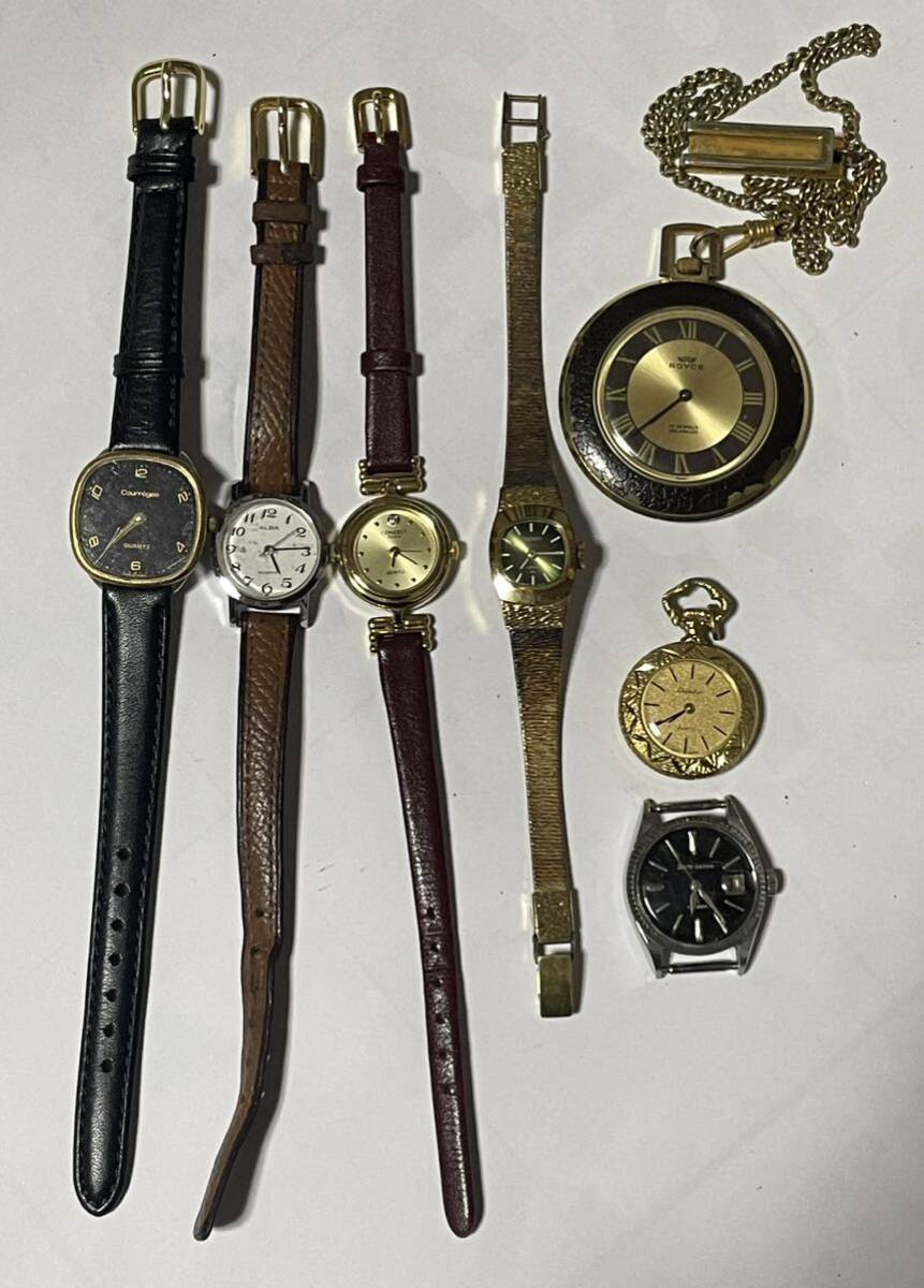 SEIKO/CITIZEN/CONCRET/Courreges/Chandler/ROYCE　腕時計　懐中時計　7本セット　セイコー　シチズン_画像1