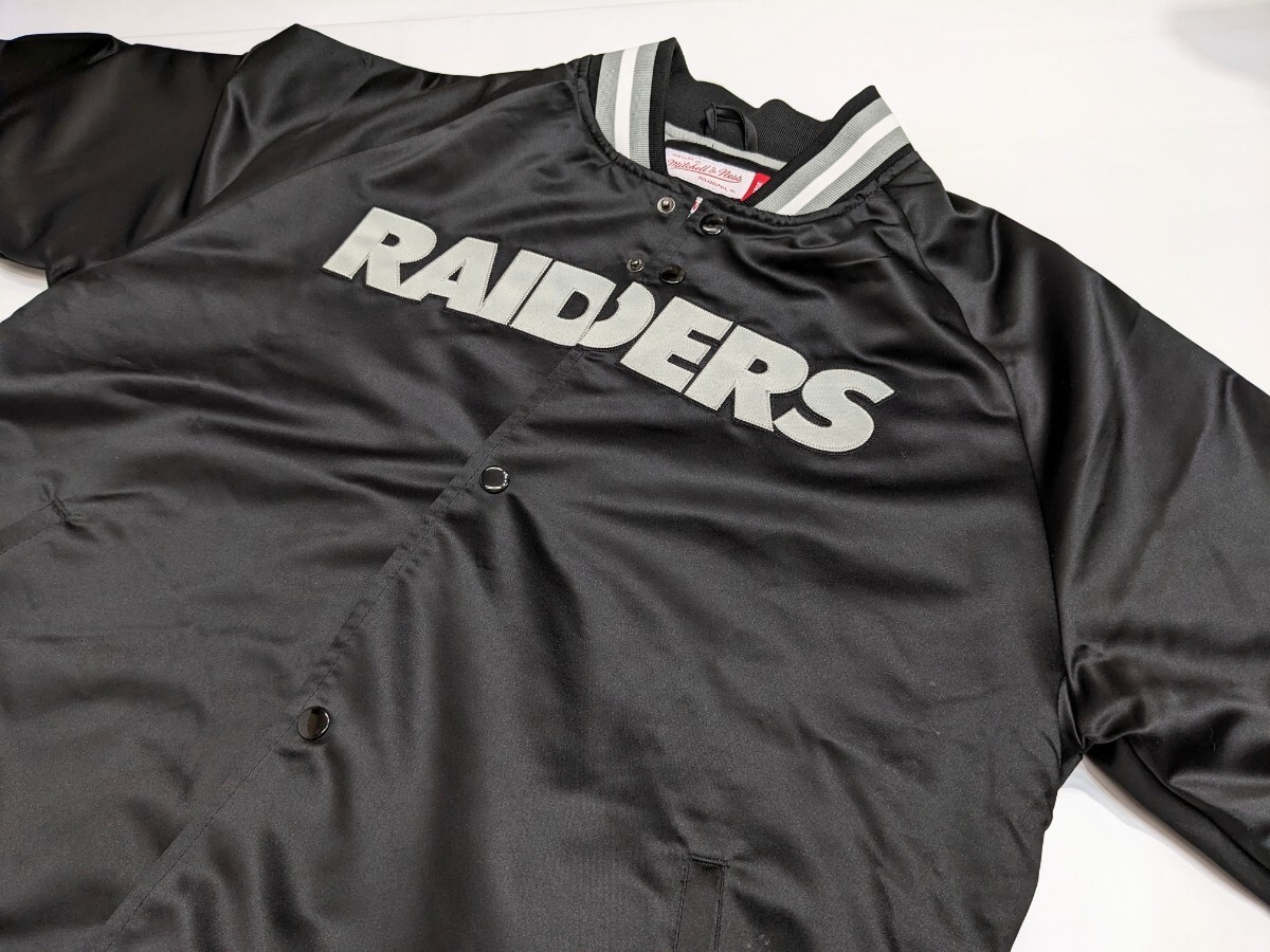 mitchell&ness RAIDERS ミッチェル＆ネス ナイロン スタジャン ブルゾン サテンジャケット オークランドレイダース_画像3