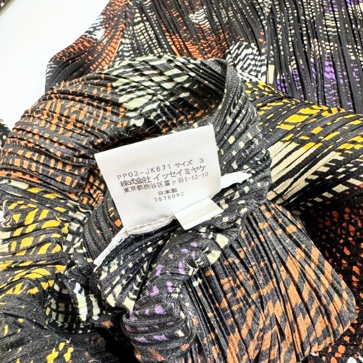 PLEATS PLEASE ISSEY MIYAKE プリーツプリーズ イッセイミヤケ PP03-JK671 ANDANTE ブラウス カットソー 総柄 ブラック_画像8