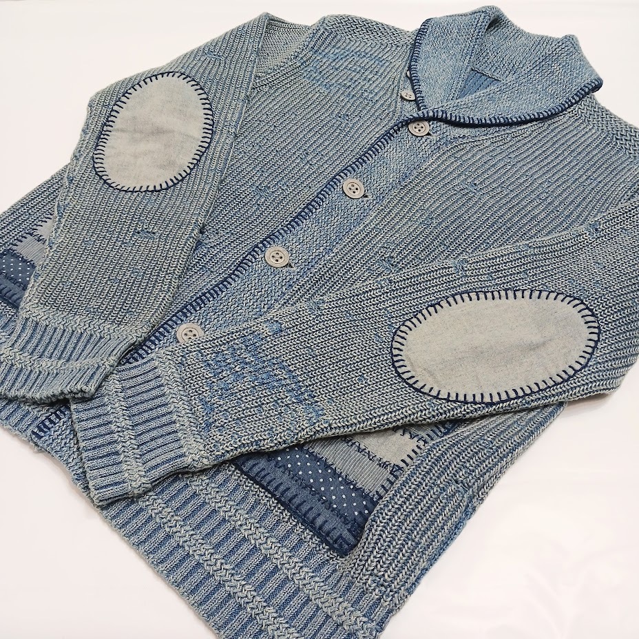 美品 RRL ダブルアールエル SHAWL COLLAR CARDIGAN LIGHT INDIGO ショールカラーカーディガン インディゴ S34RF02 23AW 星条旗_画像6