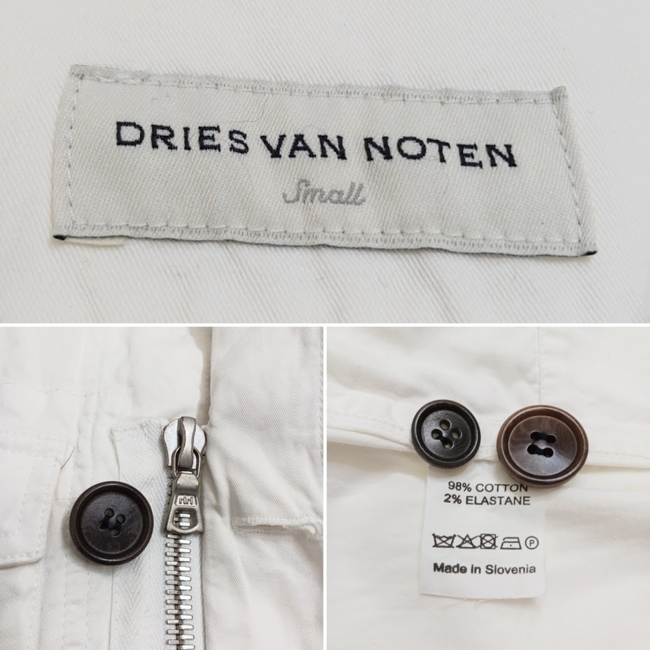 DRIES VAN NOTEN Dries Van Noten white jacket military shirt jacket S