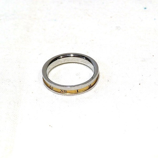  Bloom silver × Gold fine steel ring brand small articles accessory lady's *0303