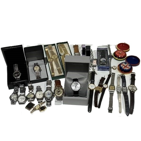 1 jpy ~ there is no highest bid Hunting World Seiko Citizen Rado etc. clock 35 pcs set *0303