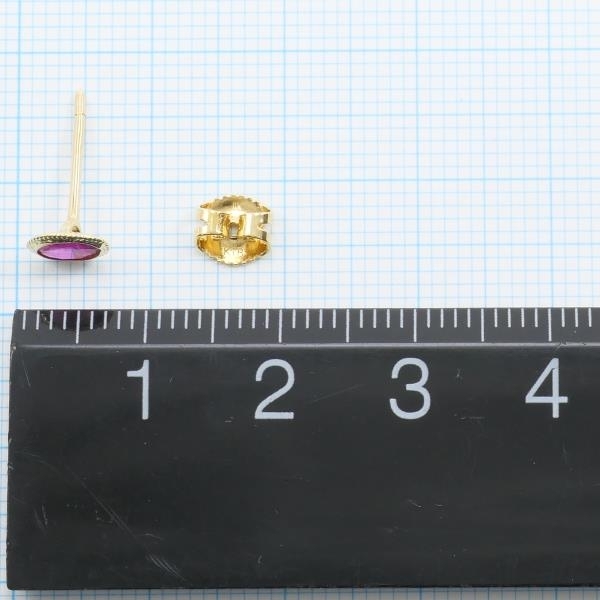 新しいコレクション ルビー ピアス K18YG 6516円 総重量約0.4g 送料無料 美品 中古 ルビー