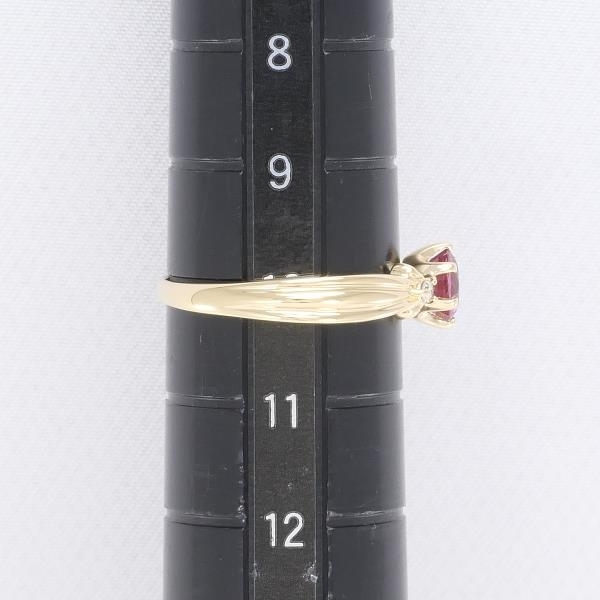 K18YG リング 指輪 10号 ロードライトガーネット ダイヤ 0.03 総重量約2.2g 中古 美品 送料無料☆0315_画像5