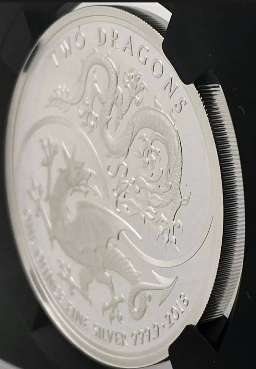 【最高鑑定】2018年 イギリス 銀貨 NGC PF70 ULTRA CAMEO 2ポンド 二匹のドラゴン 龍 竜 ツードラゴン