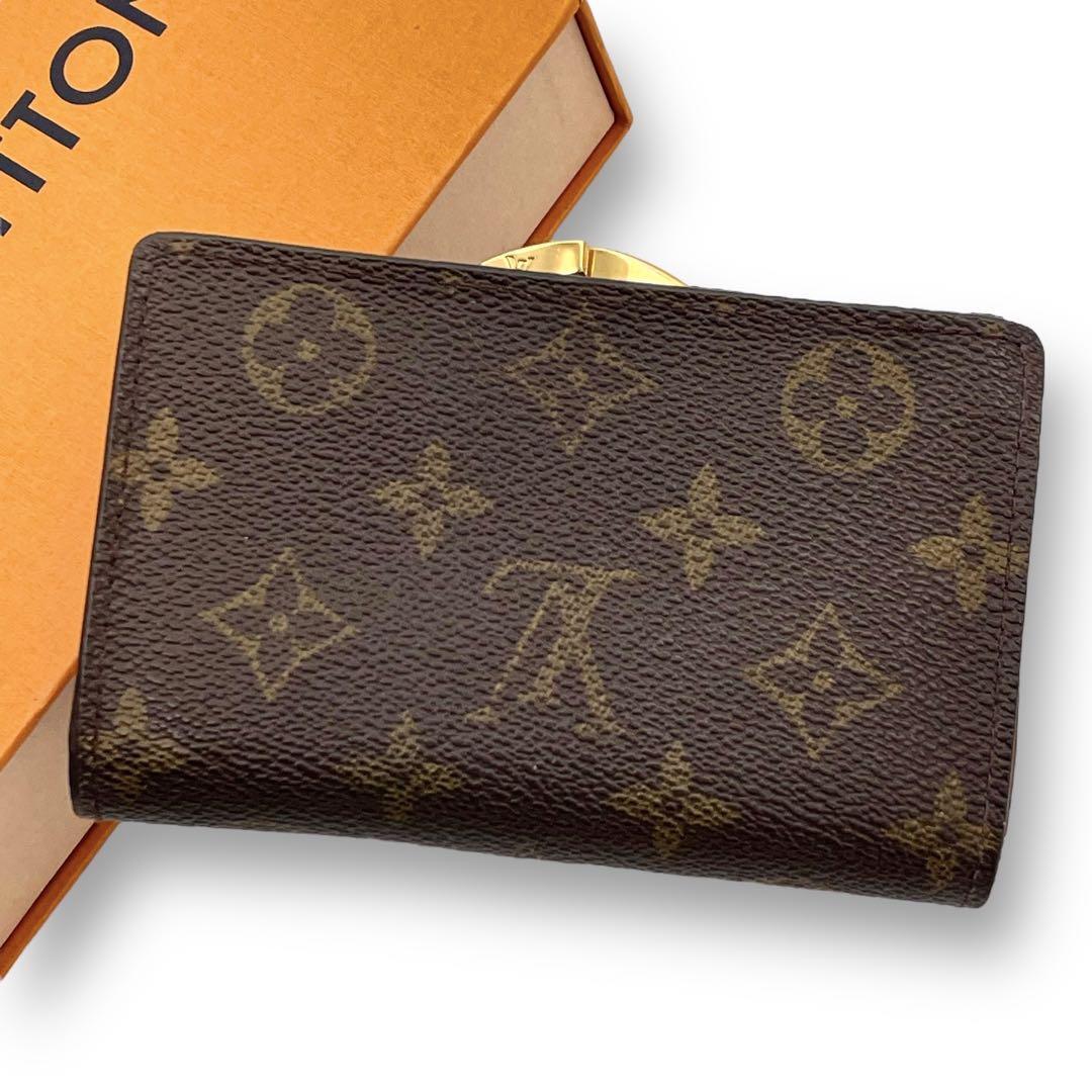 LOUIS VUITTON ルイヴィトン 折財布 モノグラム がま口 2つ折り ポルトモネ ビエ ヴィエノワ ブラウン 茶 _画像2