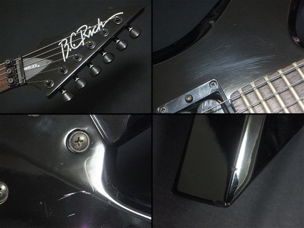 B.C.Rich Warlock ワーロック リバースヘッド TRS タケウチ製フロイドローズ Floyd Rose GOTOHペグ ブラック 黒 変形シェイプ エレキギター_画像3