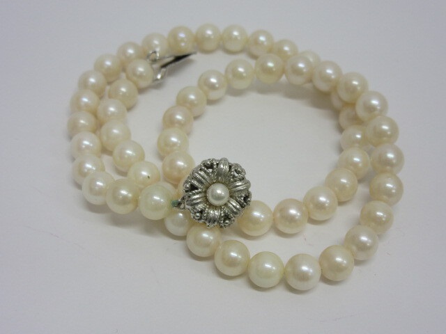 アクセサリー祭 パールネックレス SV金具 ホワイト アコヤ真珠 7.0～7.2mm珠 パール 真珠の画像1