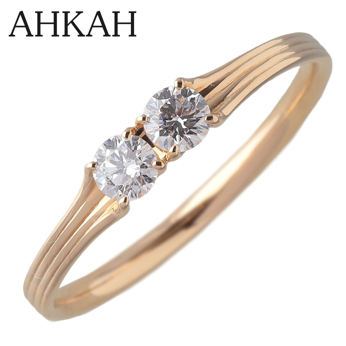 アーカー ダイヤ リング フィルージュ 現行モデル 0.22ct 11号 K18YG 新品仕上げ済 AHKAH【15790】_画像1