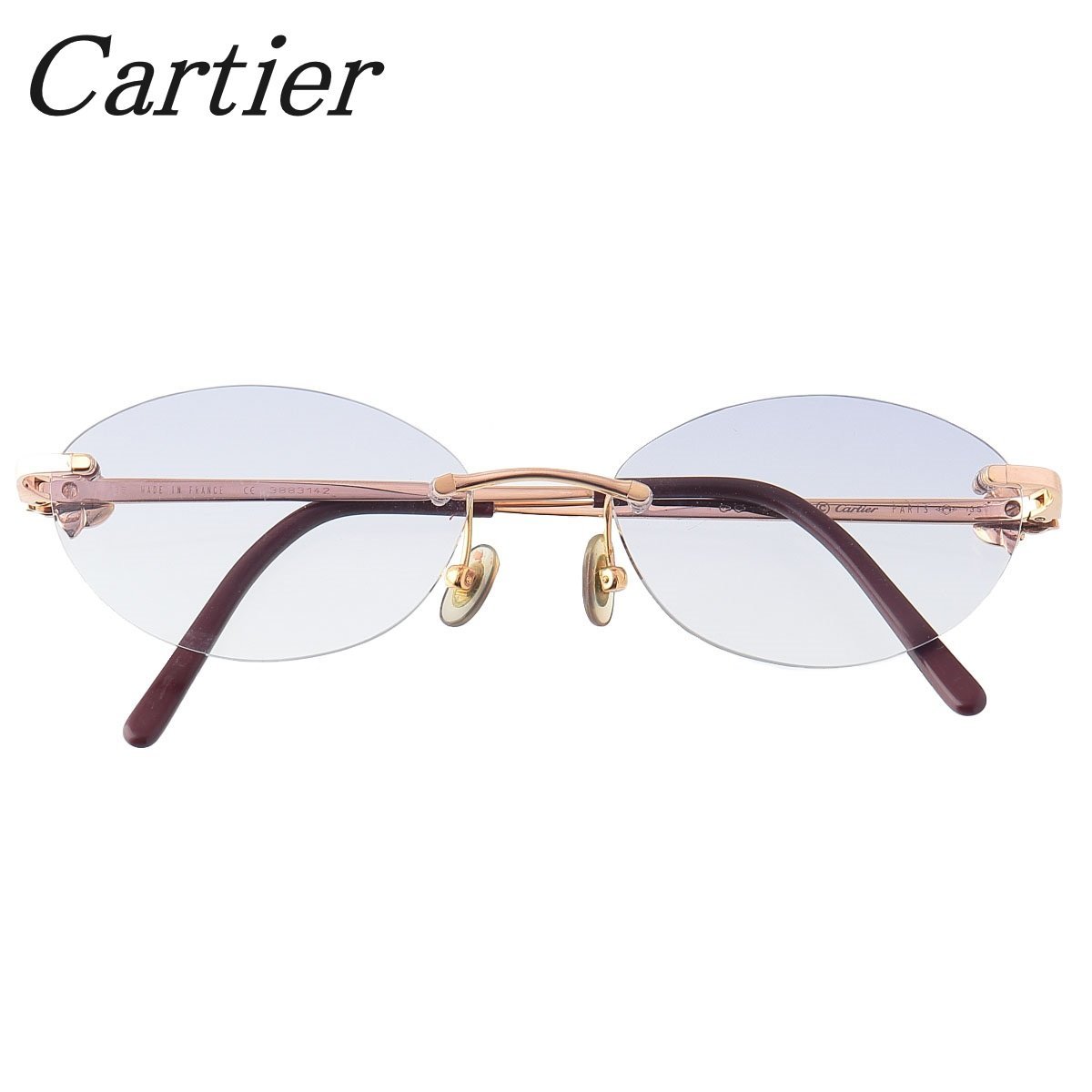 【1円スタート】カルティエ メガネ ダイヤ カレスドルキデパル 750PG 30.5g 度入り 眼鏡 Cartier【15907】_画像1