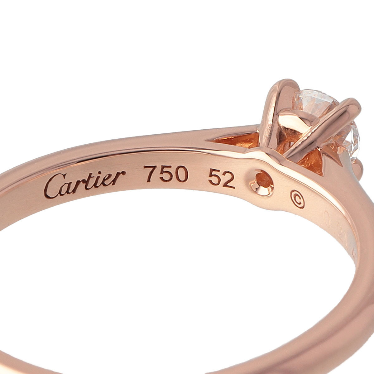 カルティエ ソリテール リング ダイヤ0.21ct E-VVS1-3EX #52 750PG GIAレポート 箱 新品仕上げ済 Cartier【16327】_画像6