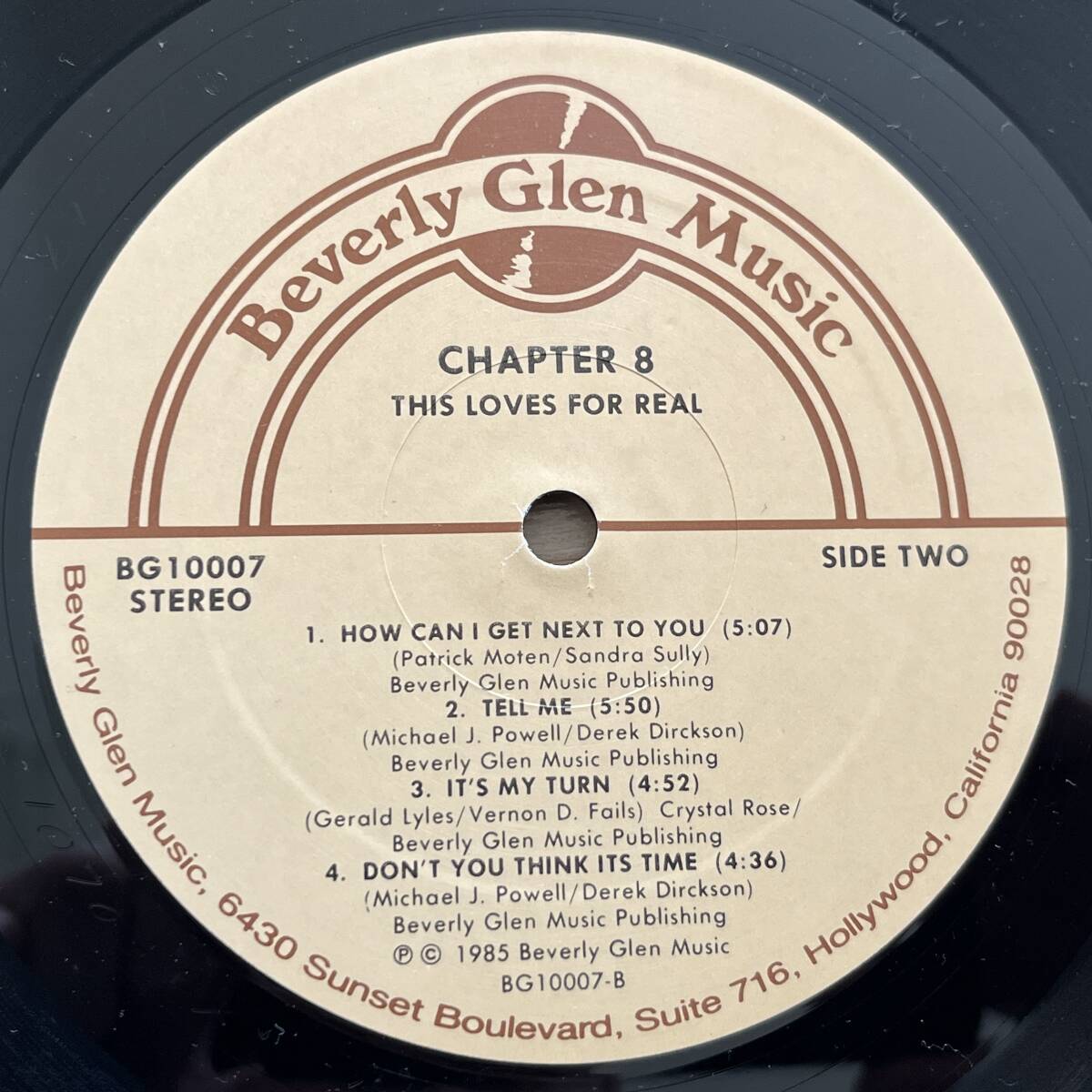【US盤/Vinyl/12''/両面手書きSLM刻印/Beverly Glen Music/BG10007/85年盤/with Shrink残】Chapter 8/This Love's For Real //Funk,Soul//_画像6