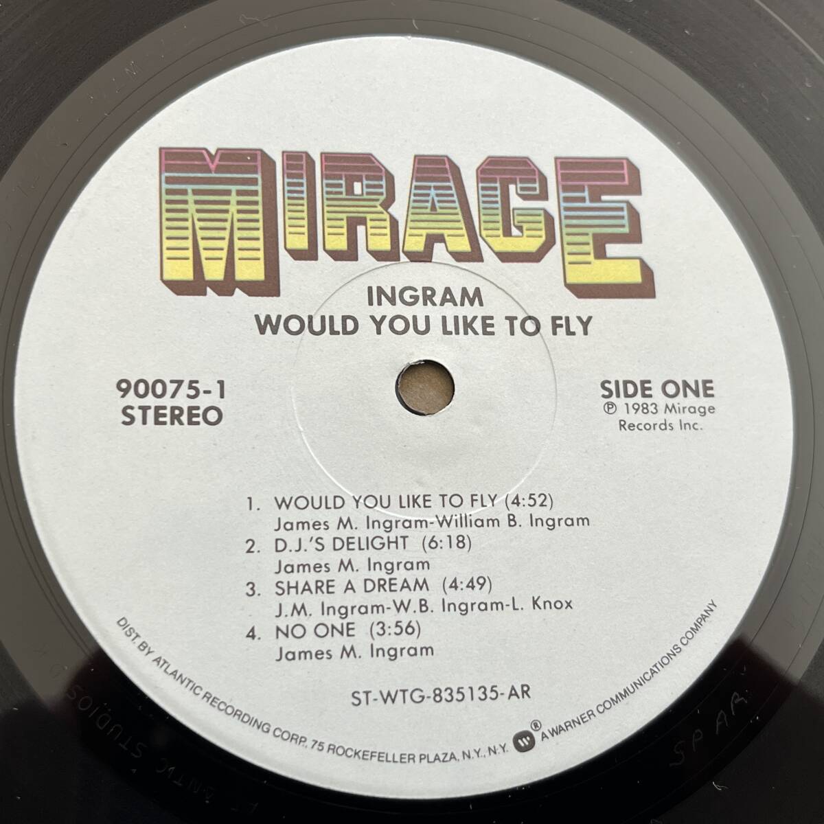 【US盤/Vinyl/12''/両面ATLANTIC STUDIO D.K.刻印/Mirage/90075-1/83年盤/with Inner】Ingram / Would You Like To Fly_画像5