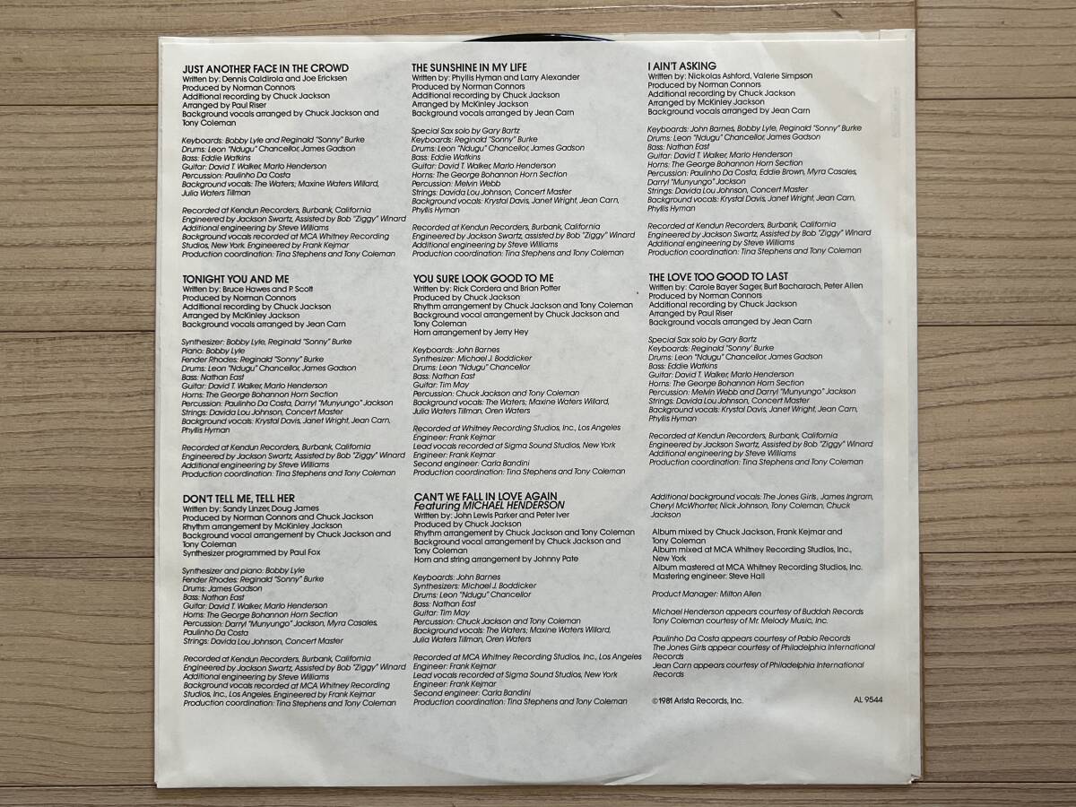 【US盤/Vinyl/12’’/Arista/AL 9544/81年盤/with ハイプステッカー,Inner,Shrink残】Phyllis Hyman / Can't We Fall In Love Againの画像4