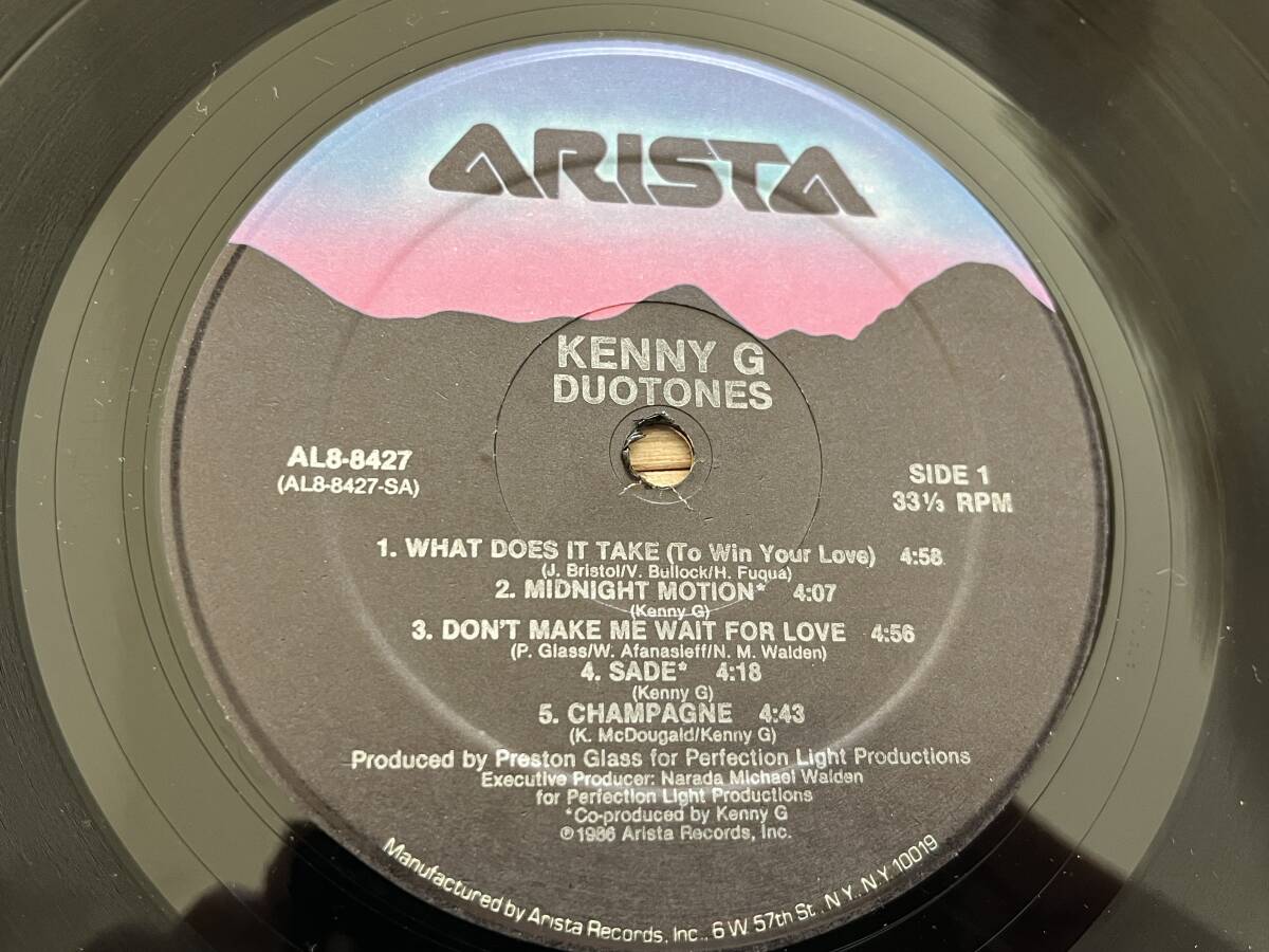 【US盤/Vinyl/12''/両面STERLING刻印/Arista/AL8-8427/86年盤/with ハイプステッカー,Shrink残】Kenny G / Duotones ..... //Smooth Jazz//_画像5