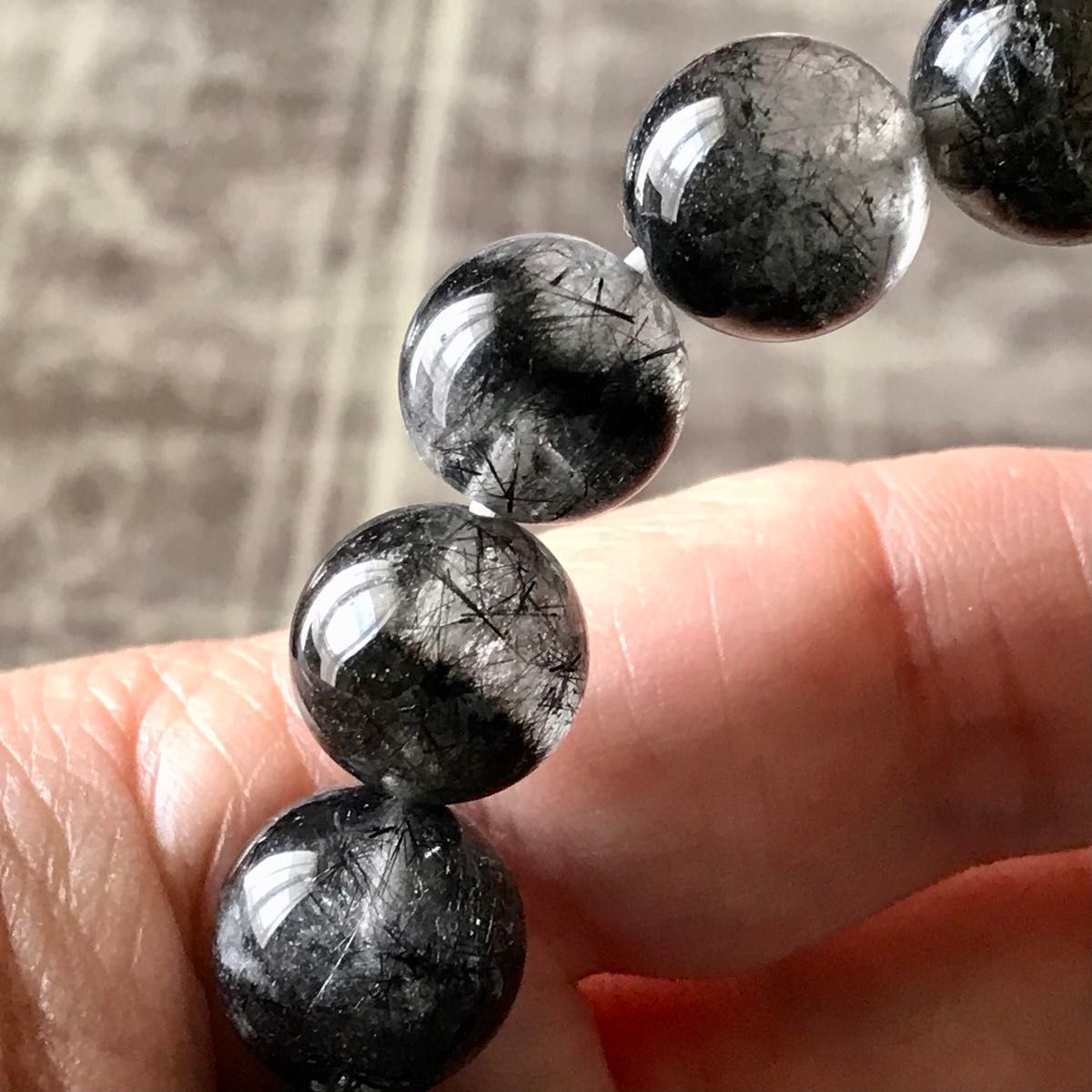 高品質 ブラック ラビットヘア ルチル 12mm×18 ブレスレット 高品質 ブラック ラビットヘア ルチル 12mm×18 ブレスレット