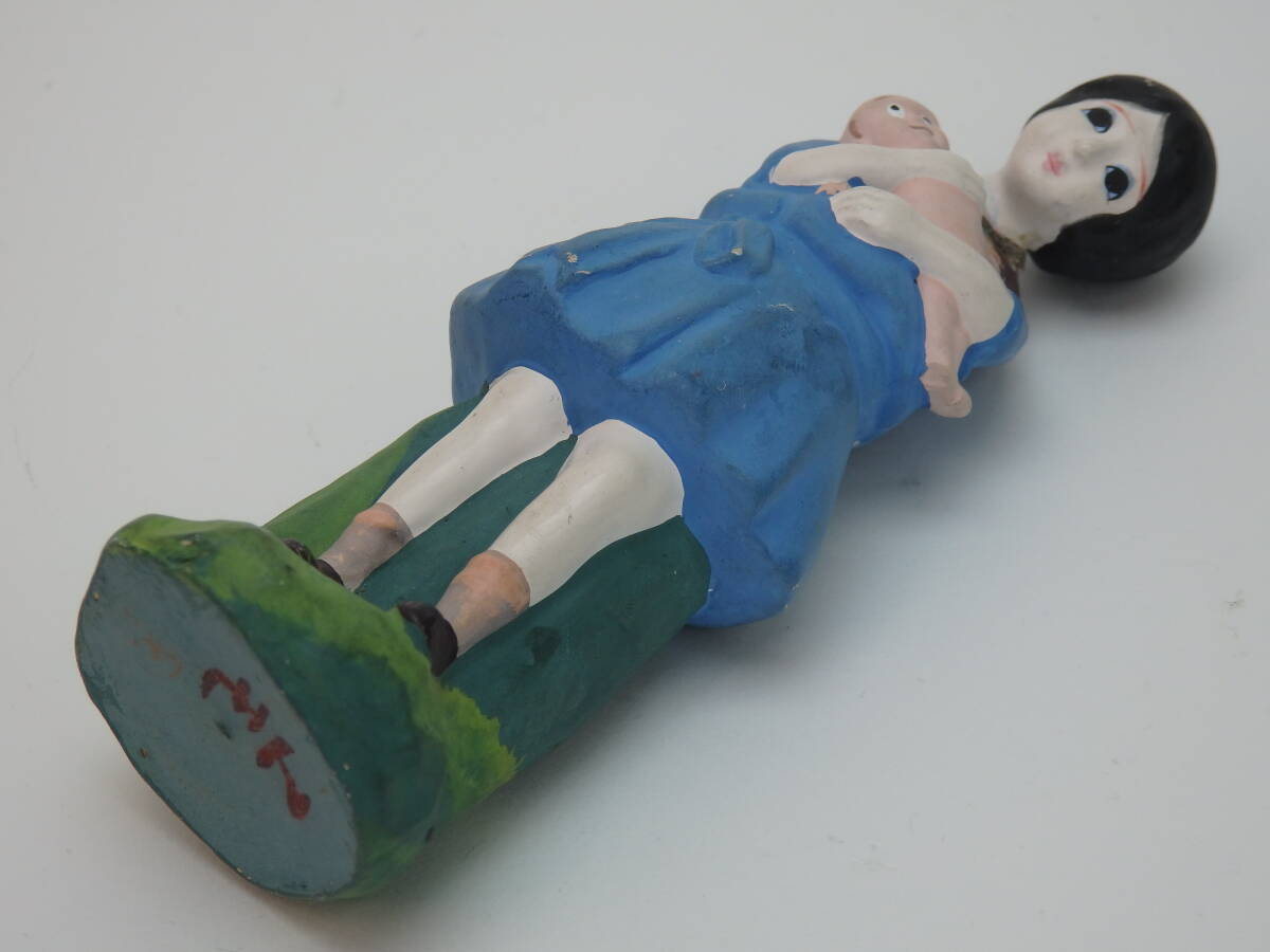 土人形　キューピー抱き少女　古博多　土産　郷土玩具　伝統工芸　昭和初期　_画像10