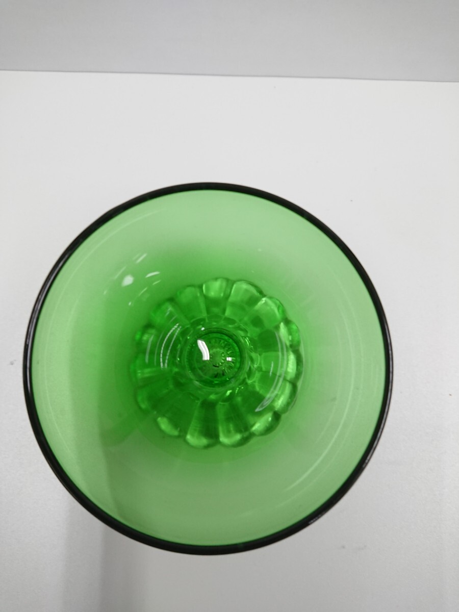 アンカーホッキンク シャーベット 6oz フォレストグリーン ファイヤーキング アンティーク レトロ 色ガラスの画像2