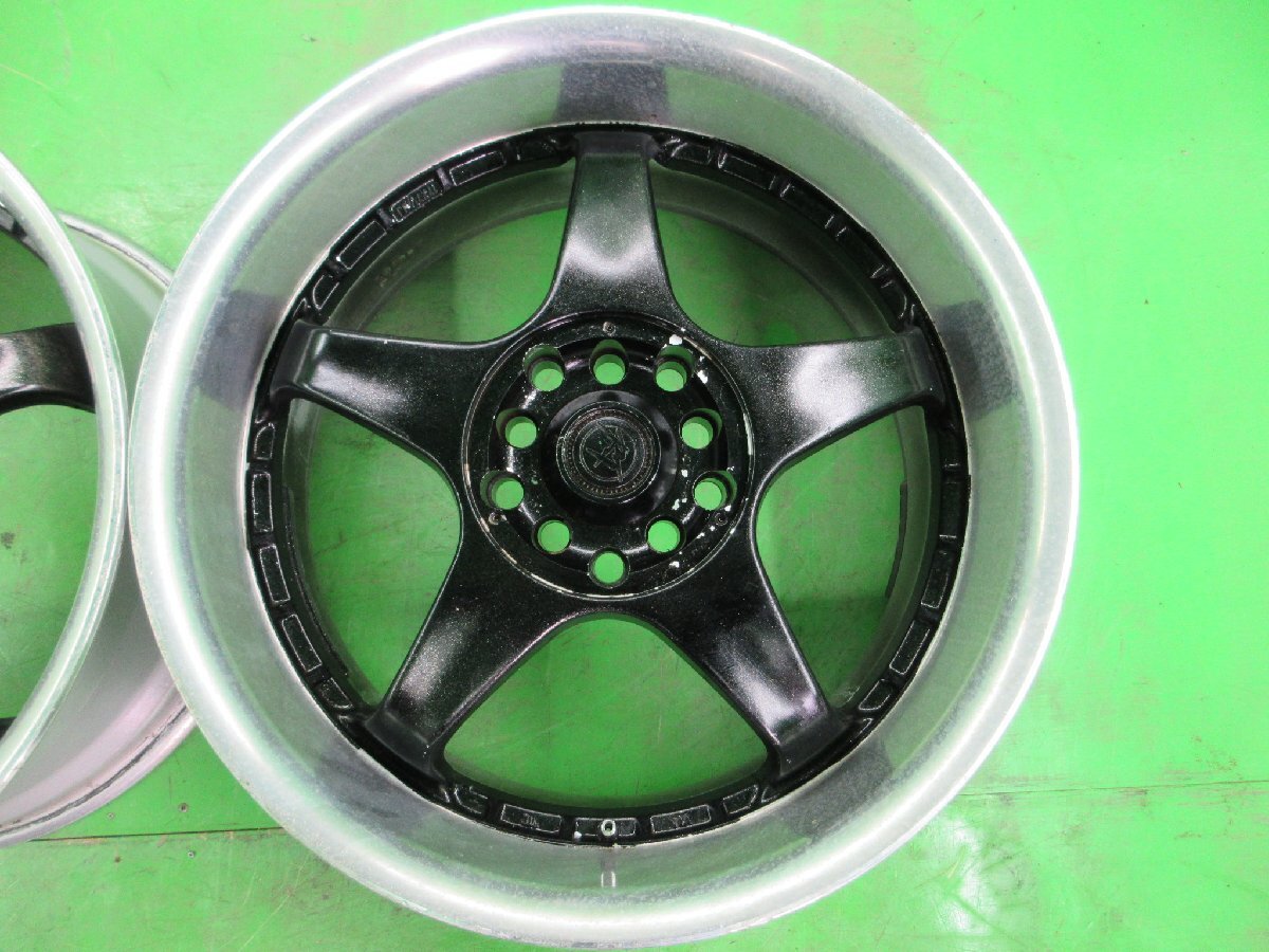 深リム!PCD100/114.3 KOSEI セネカ RT 7.5j/+47 ハブ約73㎜ 2本 中古 旧車 ドリ車 USDM JDM スペア交換などに!_画像4