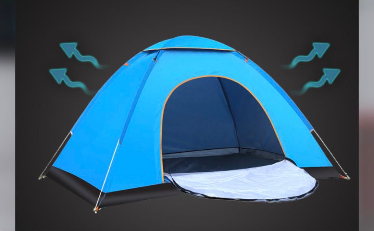ワンタッチテント 折りたたみテント3〜4人用 組立簡単　キャンプ　アウトドア用品