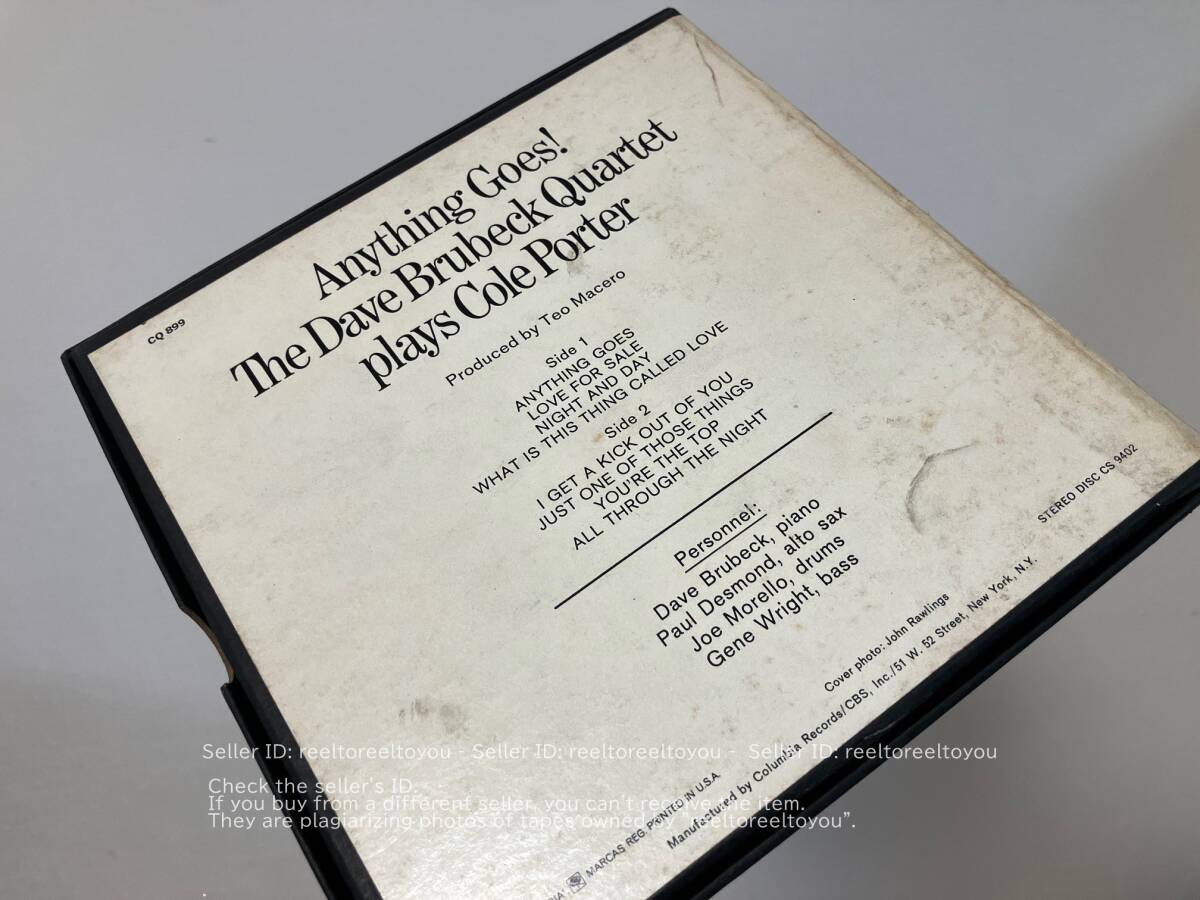 ＜再生確認済み＞「 ANYTHING GOES ! / DAVE BRUBECK 」 オープンリール ７号 ミュージック テープ デイヴ ブルーベックの画像8