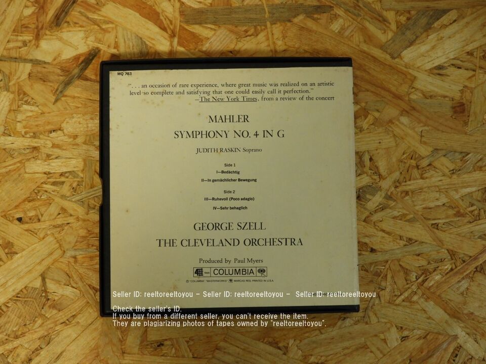 ＜再生確認済み＞「 MAHLER : SYMPHONY NO.4 / GEORGE SZELL 」 オープンリール ７号 ミュージック テープ マーラー セルの画像5