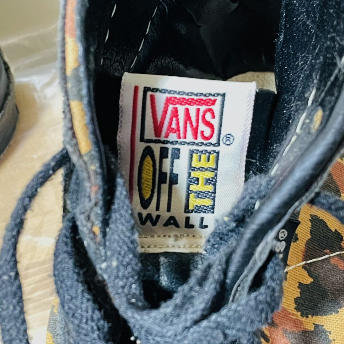 USA製VANS 中古ハイカットスニーカー SK8-HI スケートハイ ヒョウ柄×黒 ソール27センチ アメリカ製 バンズ_画像7