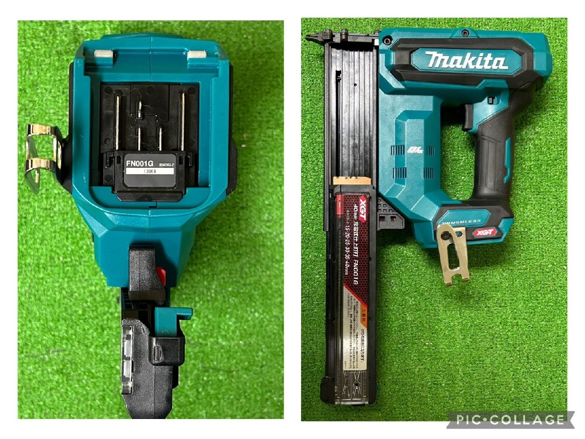 【中古品】『3-237』マキタmakita 40Vmax40mm充電式仕上釘打 FN001GZK 本体 ケースMAXマックスフィニッシュネイルF40M0シロ ダークベージュの画像4