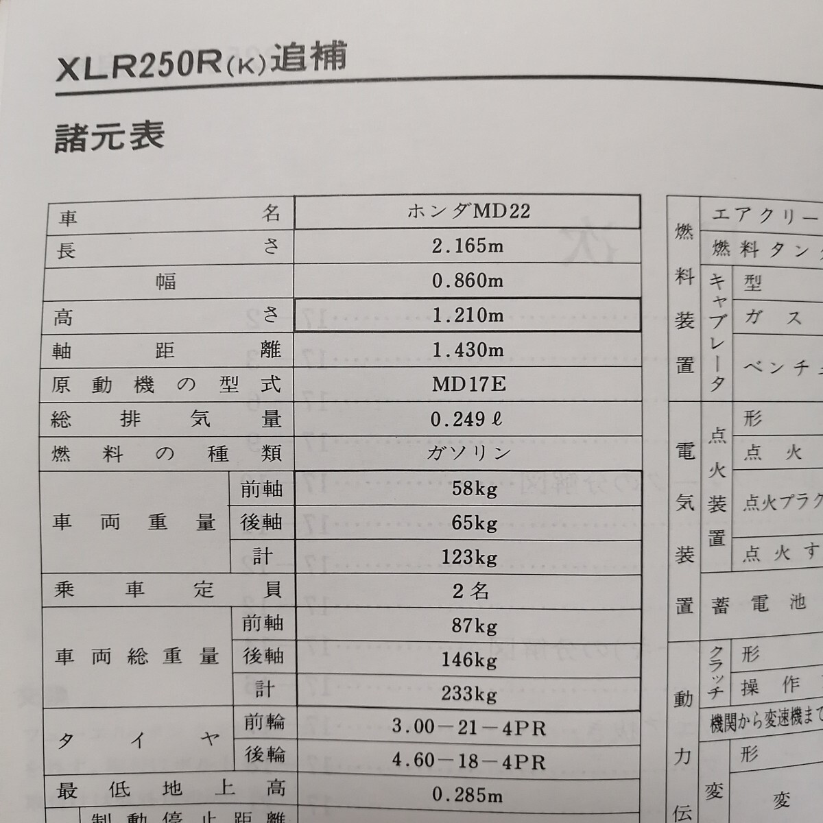 ホンダ XLR250R H,K サービスマニュアル MD20 MD22 メンテナンス レストア 整備書修理書 オーバーホール604の画像5