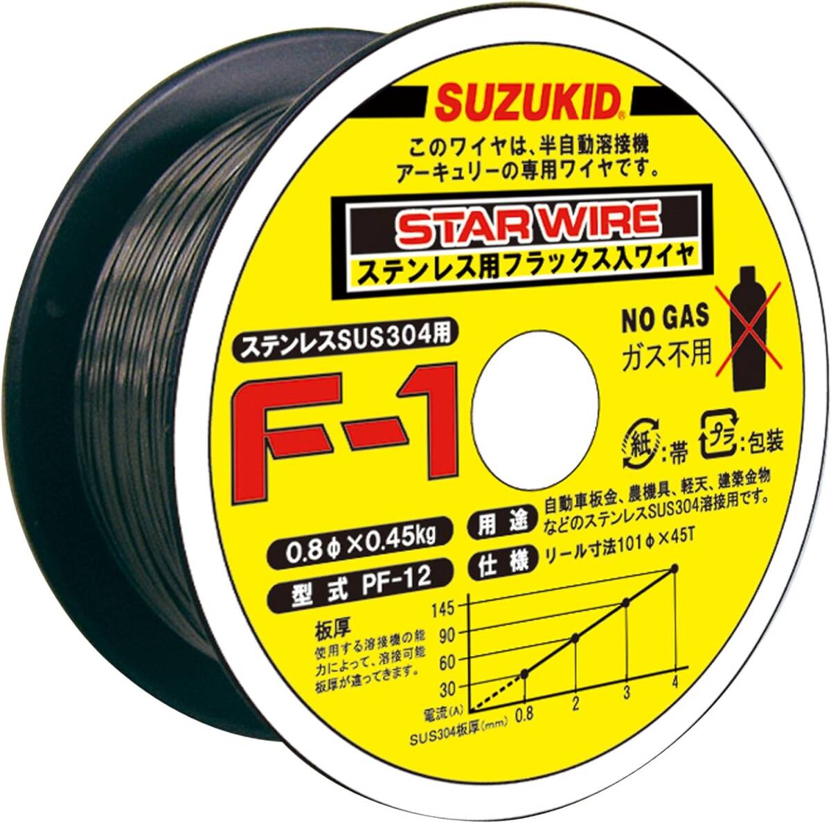 単品 スター電器製造(SUZUKID)ノンガスSUS 0.8φ*0.45kg PF-12_画像1