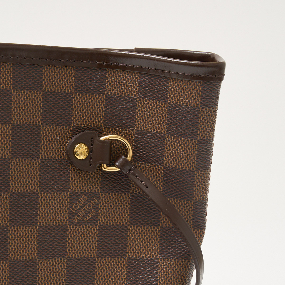 LOUIS VUITTON Louis Vuitton neva- полный MM N51105 большая сумка плечо Damier * парусина × кожа Brown × красный × Gold 