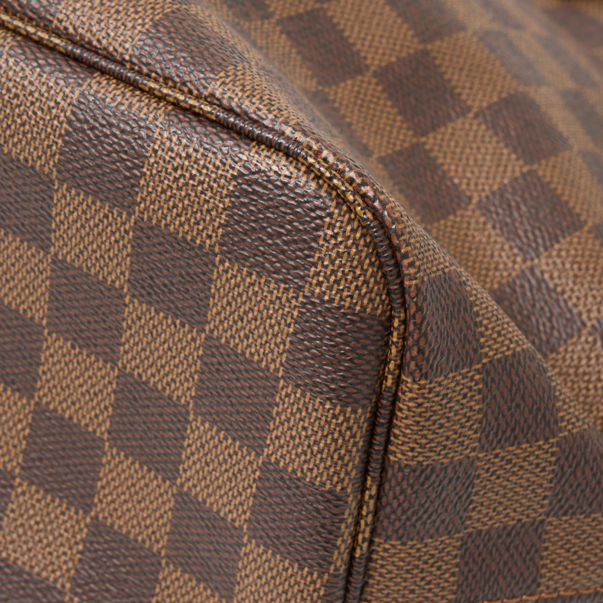 LOUIS VUITTON Louis Vuitton neva- полный MM N51105 большая сумка плечо Damier * парусина × кожа Brown × красный × Gold 