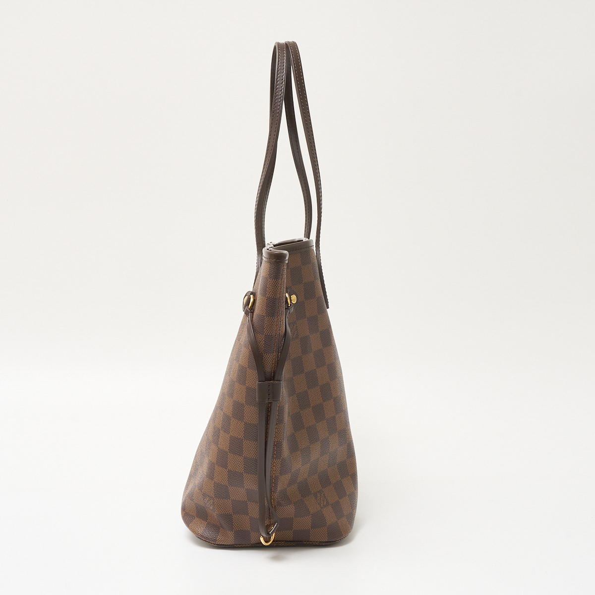 LOUIS VUITTON Louis Vuitton neva- полный MM N51105 большая сумка плечо Damier * парусина × кожа Brown × красный × Gold 