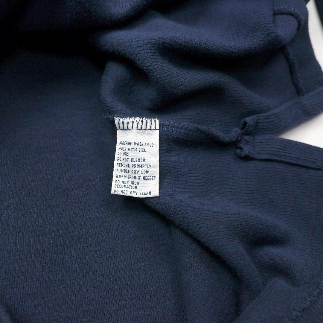 90s POLO RALPH LAUREN XL Vintage Old Ralph Lauren po колено вышивка половина Zip тренировочный футболка большой размер темно-синий б/у одежда 