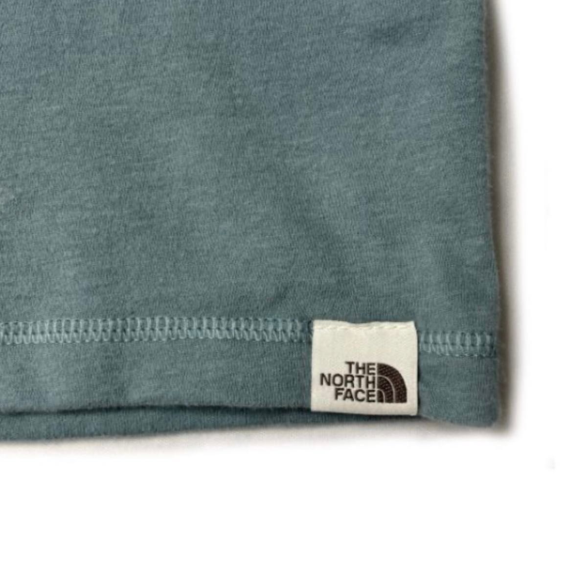 【新品タグ付き】ノースフェイス 海外限定 胸ポケット 上質コットン生地 S/S TNF POCKET TEE ブルー L 即納