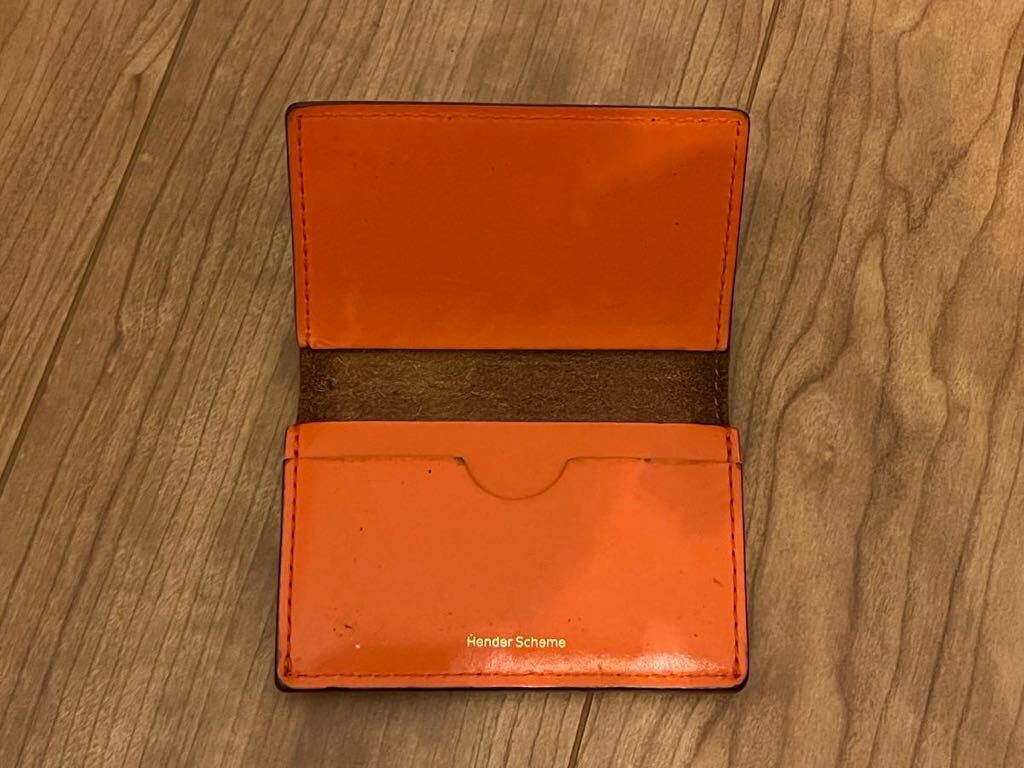 Hender Scheme folded card case オレンジ エンダースキーマ 革 牛革 名刺入れ カードケースの画像2