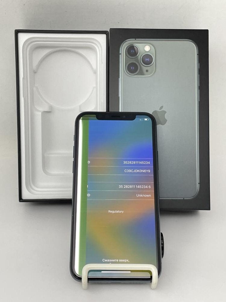 F14【ジャンク品】 iPhone 11 Pro 256GB Apple 国内版SIM フリー ミッドナイトグリーン バッテリー97%_画像1