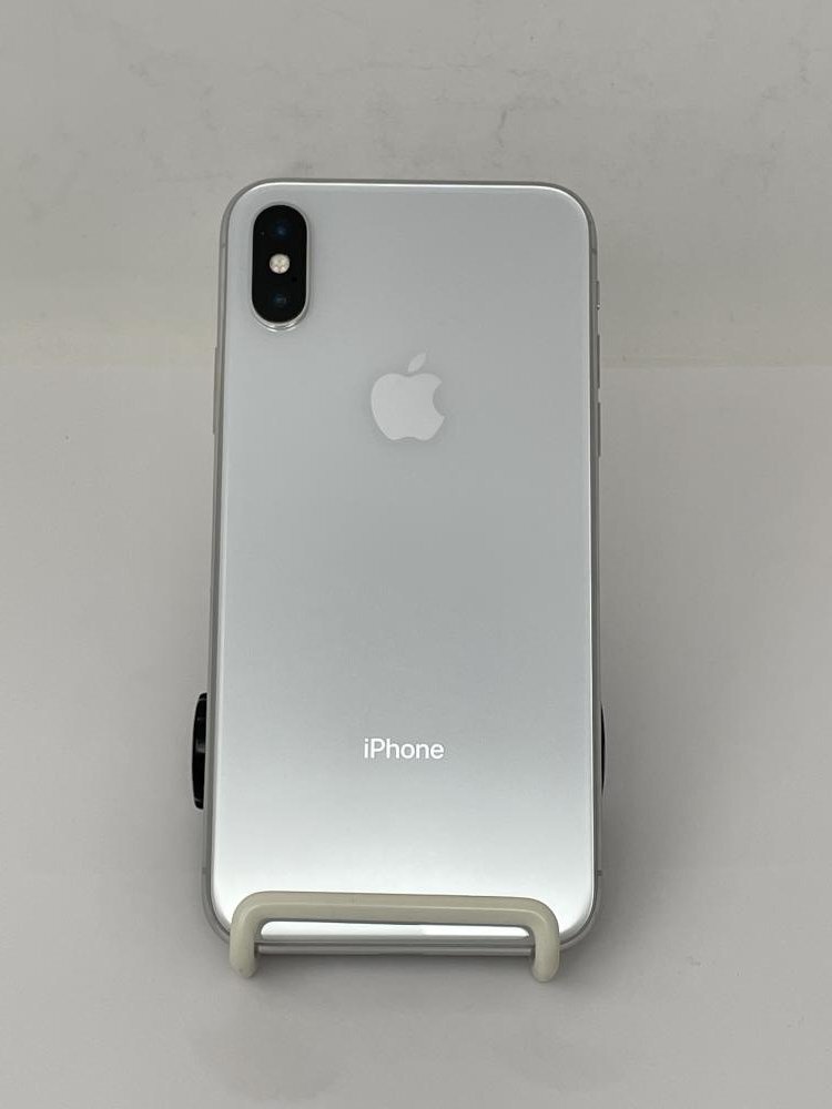 634【ジャンク品】 デモ機 iPhone X 64GB au SIMロック解除済 SIMフリー シルバー バッテリー96%_画像2