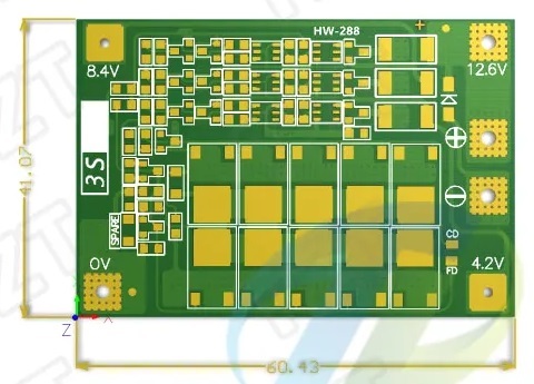 18650 バッテリー保護ボード BMS/PCM/PCBリチウムポリマー 3S 40A 12.6V 在庫有　即納_画像5