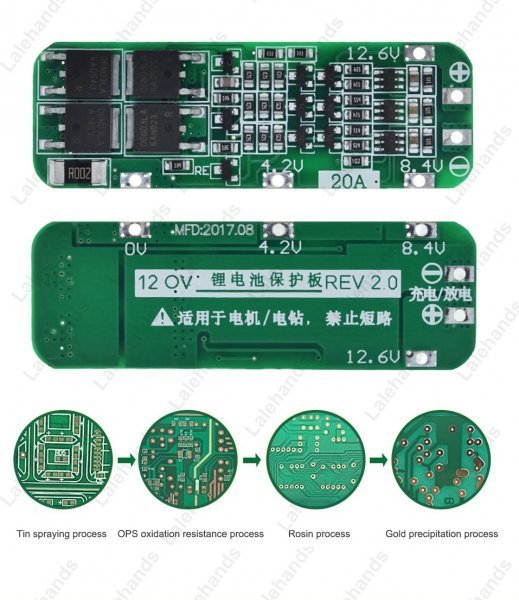  lithium ion battery for protection board BMS PCM module board height voltage . load protection 3S 20A 12.6V 18650 charger 2 pieces set stock equipped 