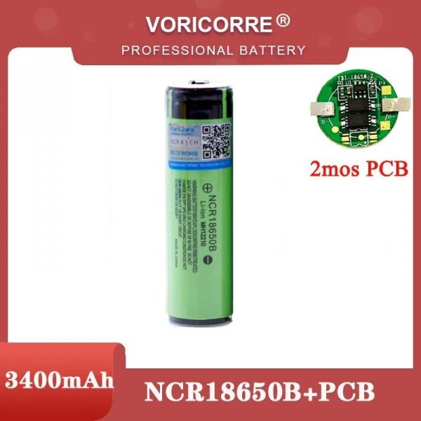 18650 lithium ion battery made in Japan PCB protection circuit attaching NCR18650B 3.7V 3400mAh length 69.5mm type capacity guarantee 1 pcs immediate payment 