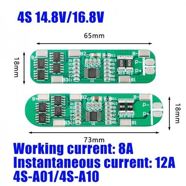 4S 8A polymer battery charger 4 serial 4 piece for protection board 3.7 lithium ion battery charge protection module bms 2 pieces set HX-4S-A10 immediate payment 