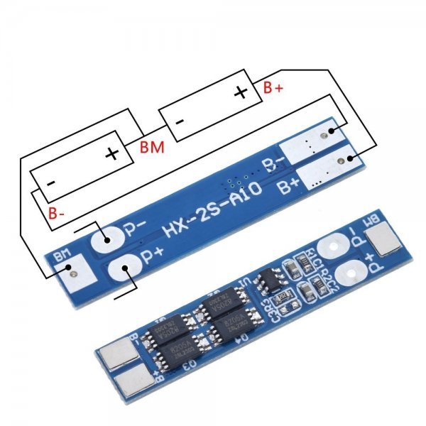 18650リチウムバッテリー充電器保護ボード 8.4v 2s 7.4v 8A リチウムイオン 過充電/過放電保護リチウム電池 即納 在庫有りの画像4