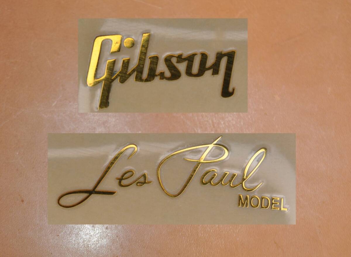 ★Gibsonロゴ & Les Paul MODEL ゴールド メタルロゴ ステッカー★の画像1