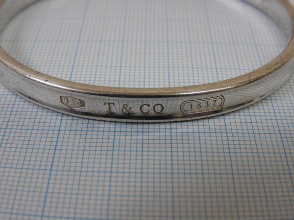 TIFFANY＆Co. ティファニー 1837 ナロー シルバー バングル SV925 SILVER 管理番号b148の画像9