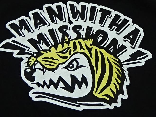 ☆　MAN WITH A MISSION　マン・ウィズ・ア・ミッション　バンドTシャツ　黒　Lサイズ　虎　オオカミ_画像5