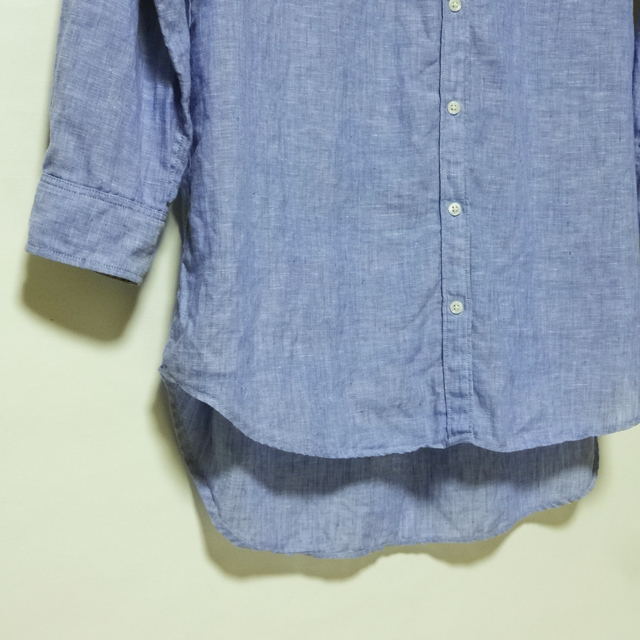 ユニクロ レディース サイズL プレミアムリネン チュニックシャツ 長袖 中古 美品 送料込みの画像3